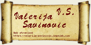 Valerija Savinović vizit kartica